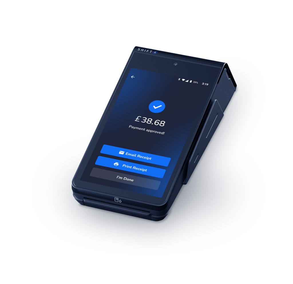 Shift4 One portable card machine in Bridgend